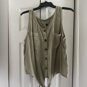 Olive Button Up Tank